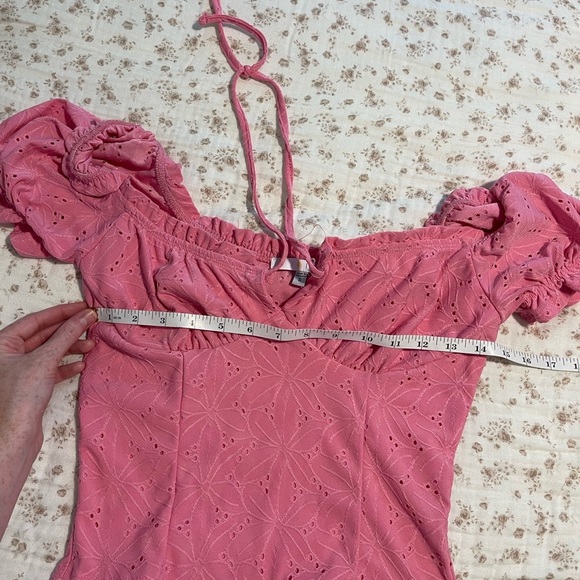 Pink Eyelet Puff Sleeve Top - Picture 5 of 6